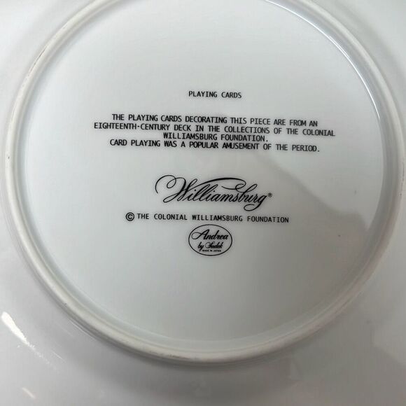 Playing Cards Bridge Poker Set of 4 Dessert Plates Colonial Williamsburg - Picture 10 of 12